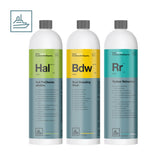 Kit prodotti Koch-Chemie Hull PreCleaner, Boat Descaling Wash e Rubber Refresher per pulizia e protezione gommoni e tubolari
