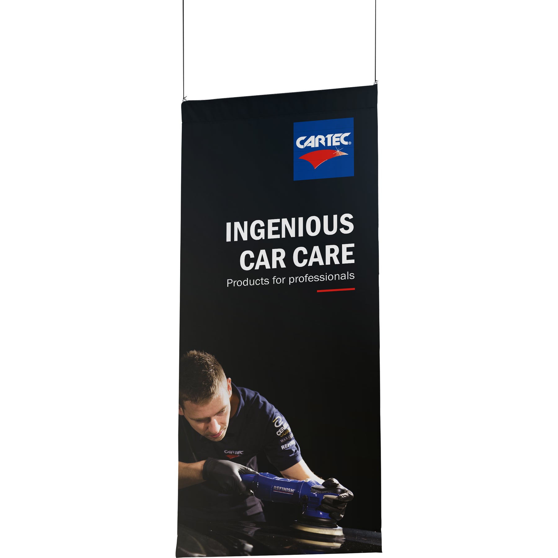 Cartec Banner in Tela, ideale per personalizzare spazi di lavoro o eventi con il logo Cartec.