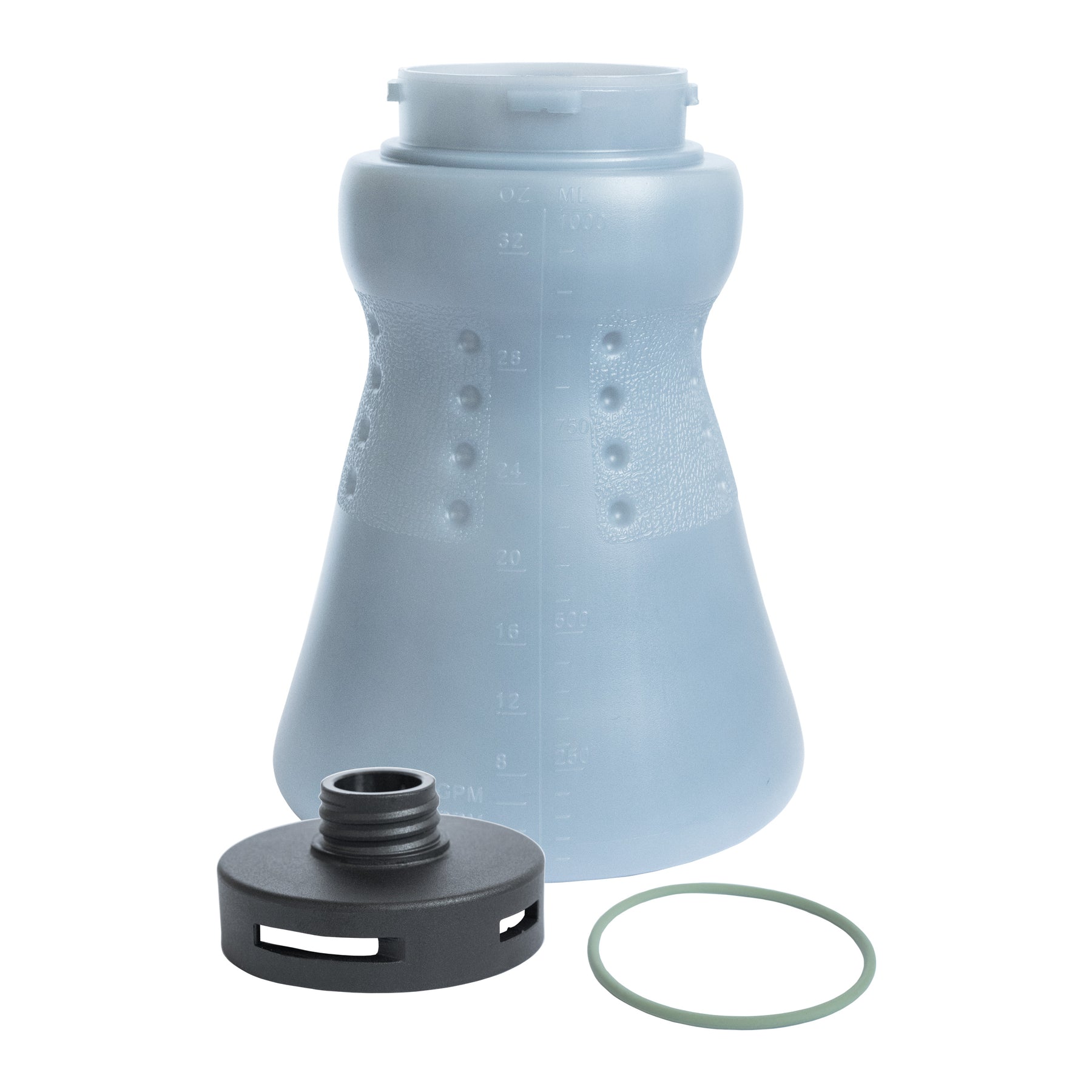 Kit boccia, raccordo e guarnizione per lancia schiuma MTM Hydro PF22.3, ideale per una schiumatura uniforme ed efficace.