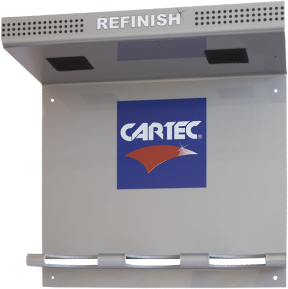 CARTEC Refinish Rack per l'organizzazione di tamponi e panni, ideale per un'area di lavoro pulita e ordinata.