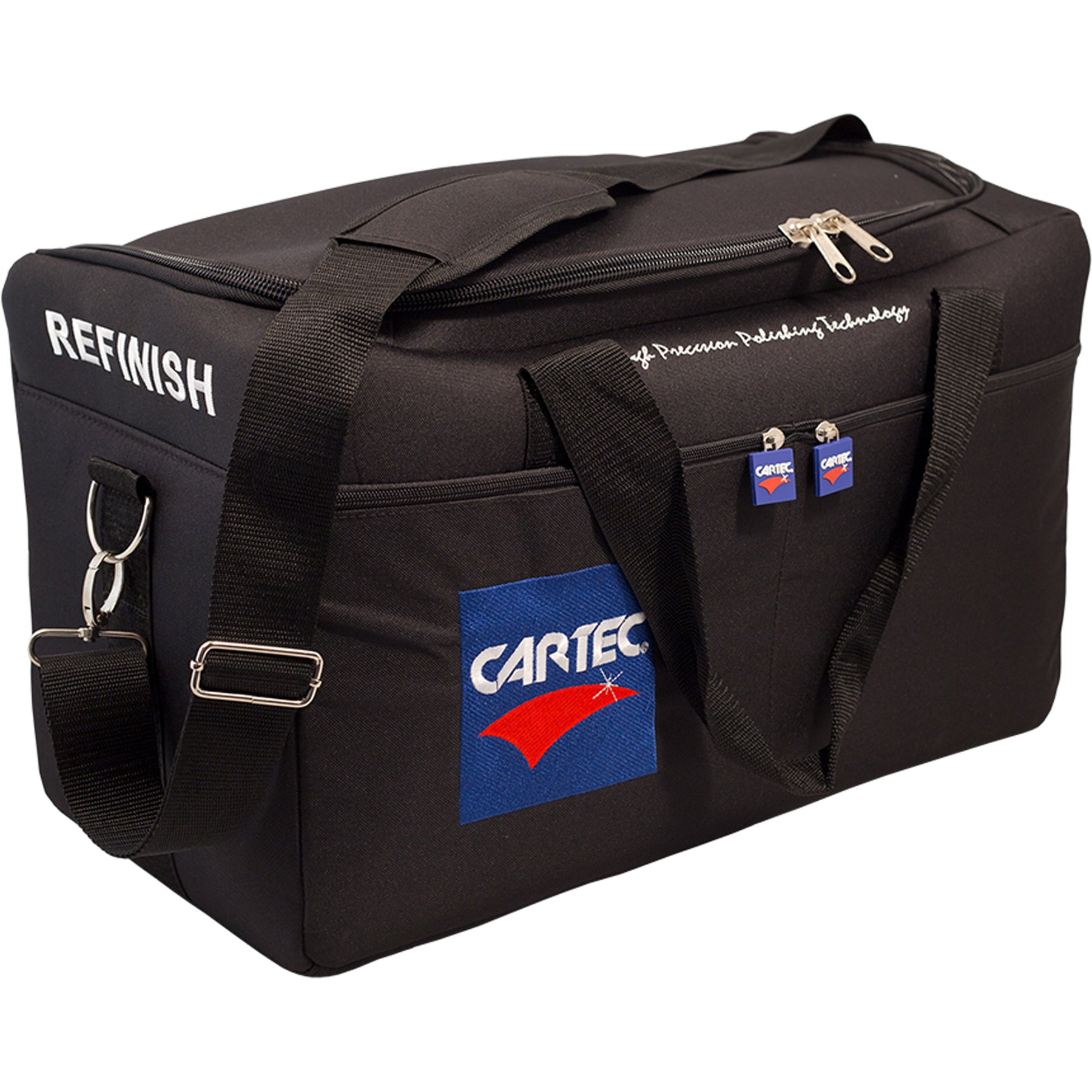 Borsone per lucidatura CARTEC Refinish nero con scomparti per organizzare strumenti e accessori di detailing.