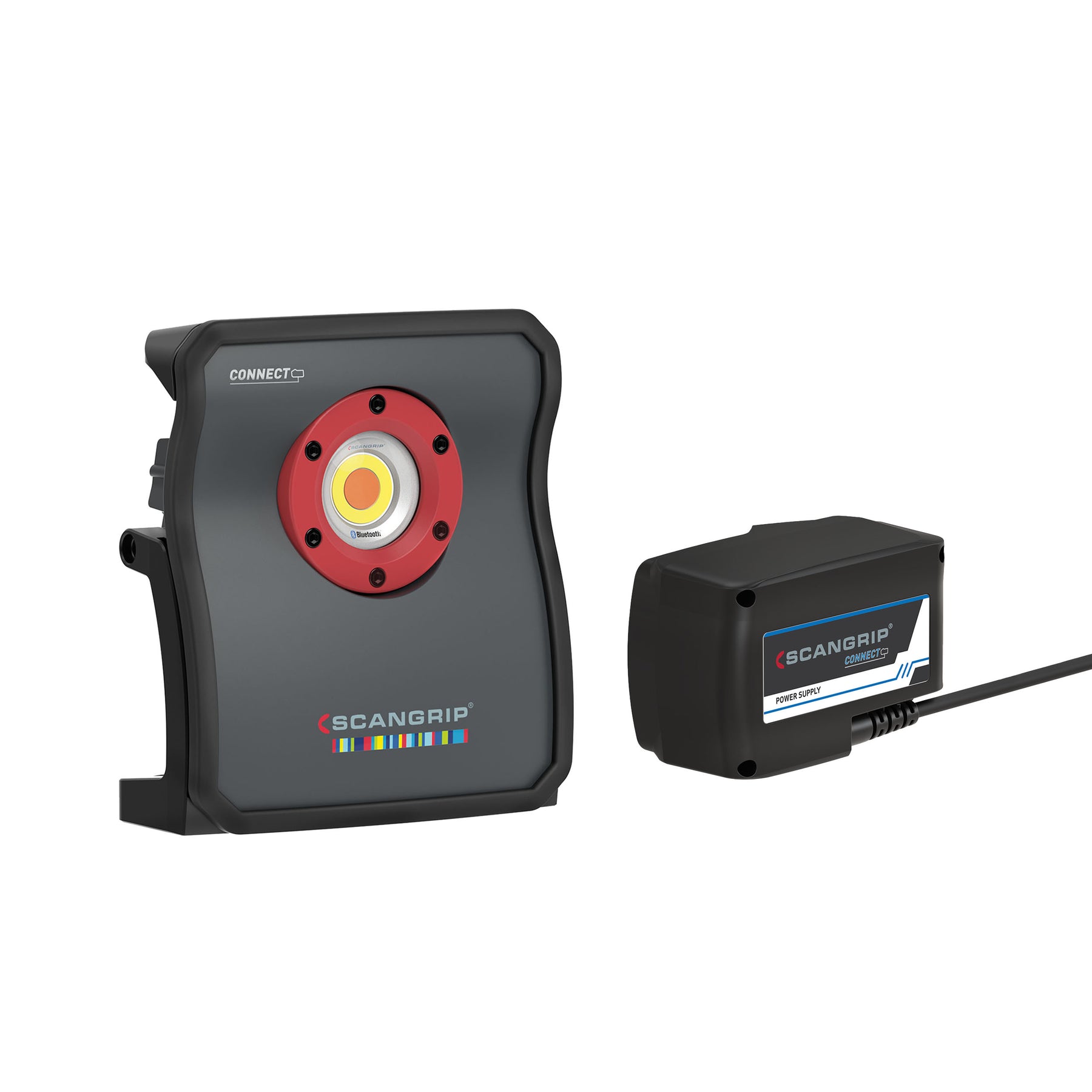 Luce SCANGRIP Multimatch 3 Connect con power supply, ideale per applicazioni di detailing professionale.