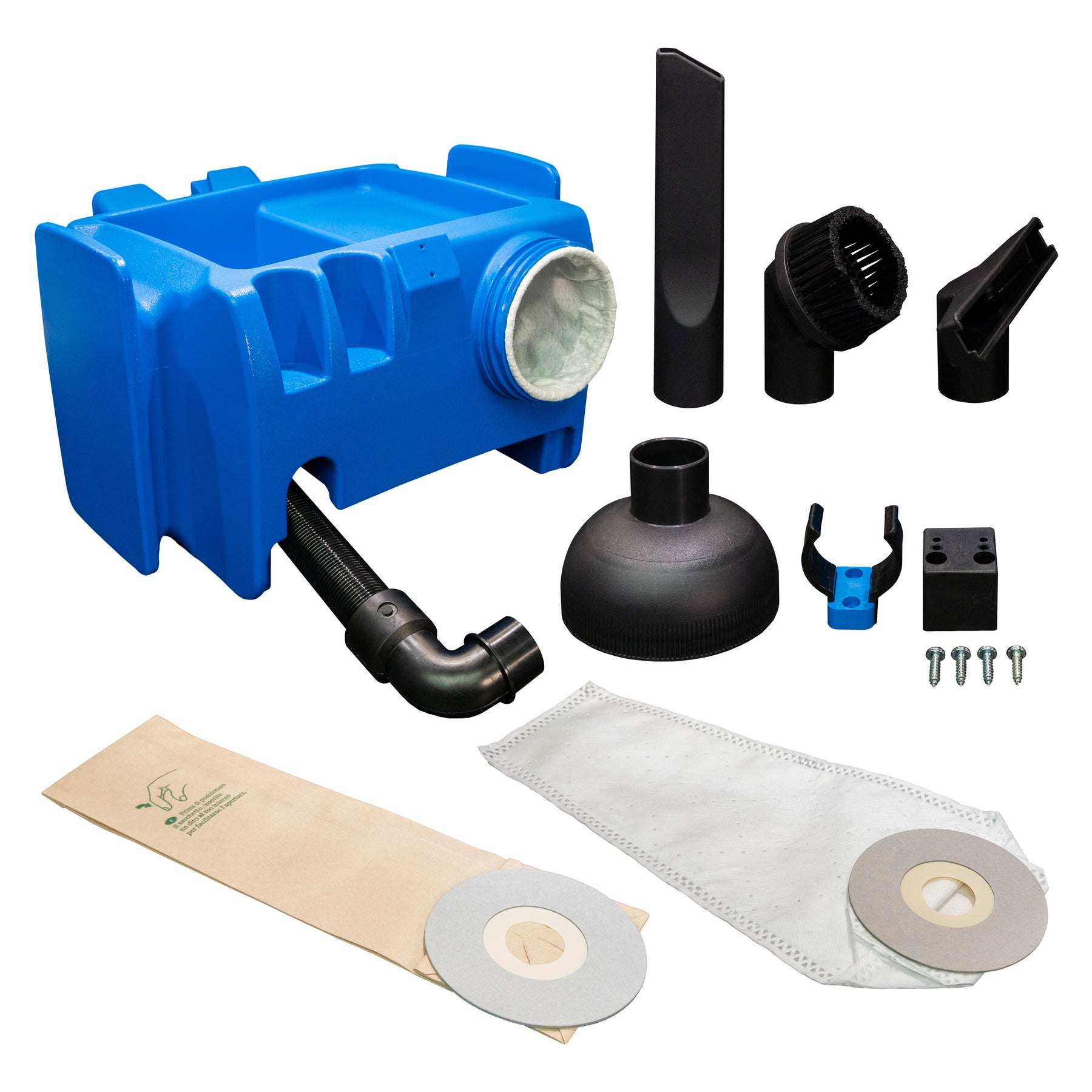 Kit completo SANTOEMMA SMARTVACUUM‑15 con modulo aspirazione, filtri, accessori e attacchi