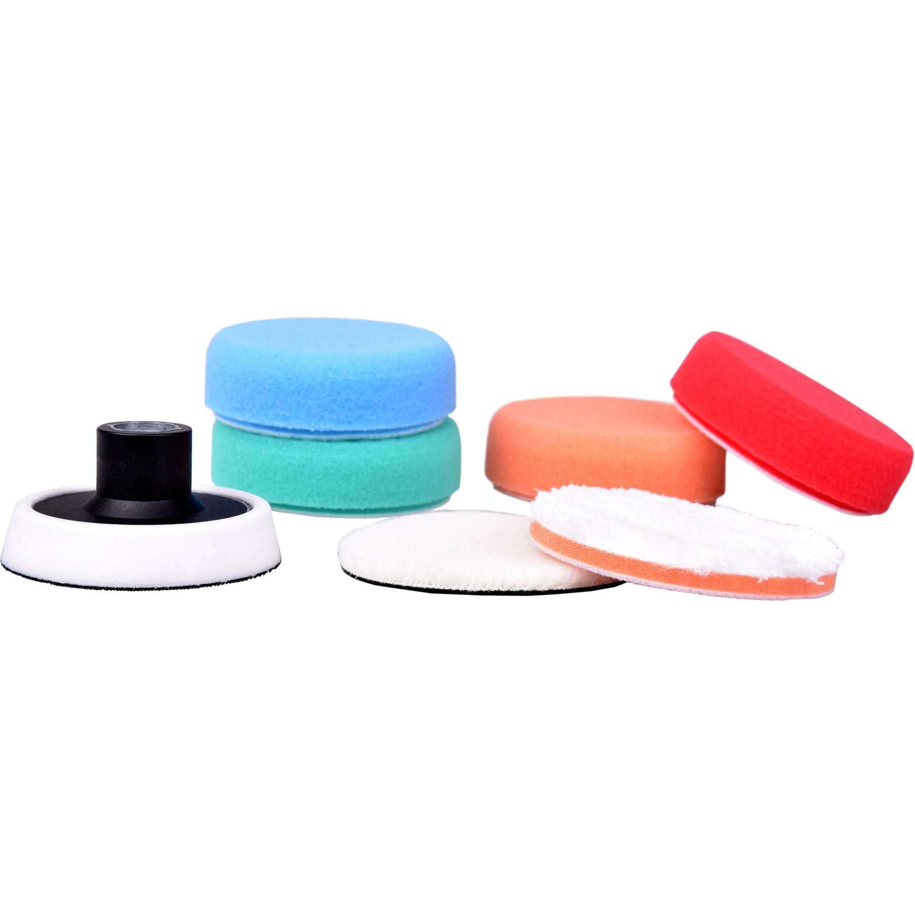 Set di tamponi ShineMate in tre diverse durezze impilati uno sopra l'altro, perfetti per una lucidatura precisa e professionale.