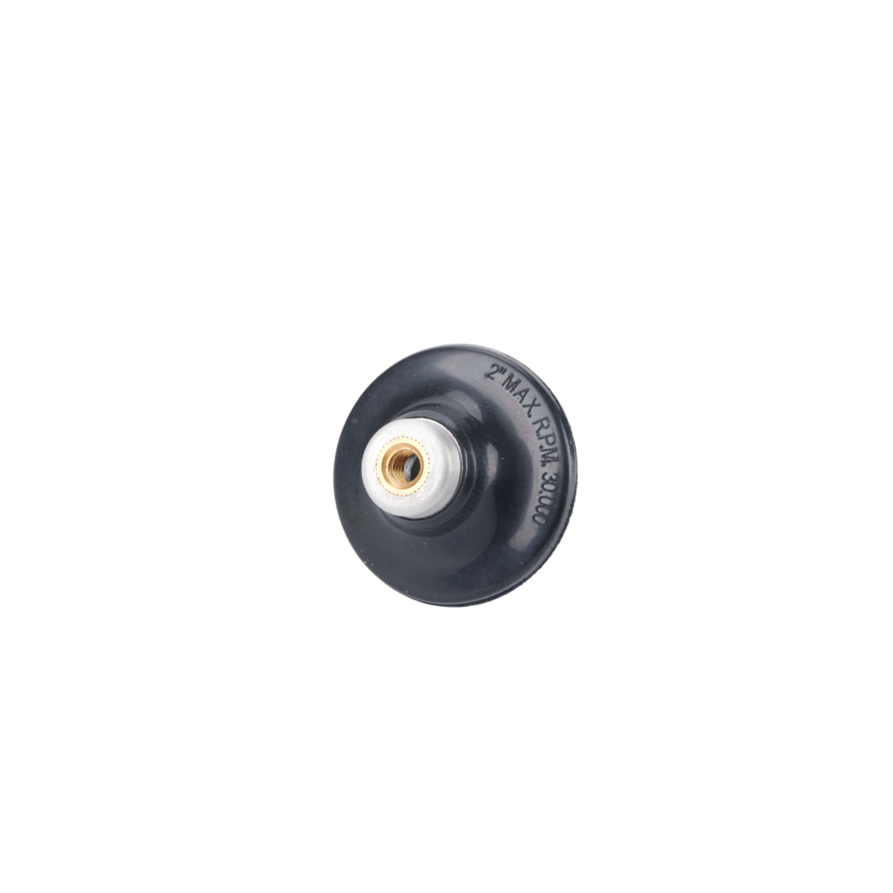 Platorello ShineMate Ø50 mm con attacco Roll Lock in vista frontale, compatibile con mini levigatrice EB202A, ideale per lavorazioni di precisione.