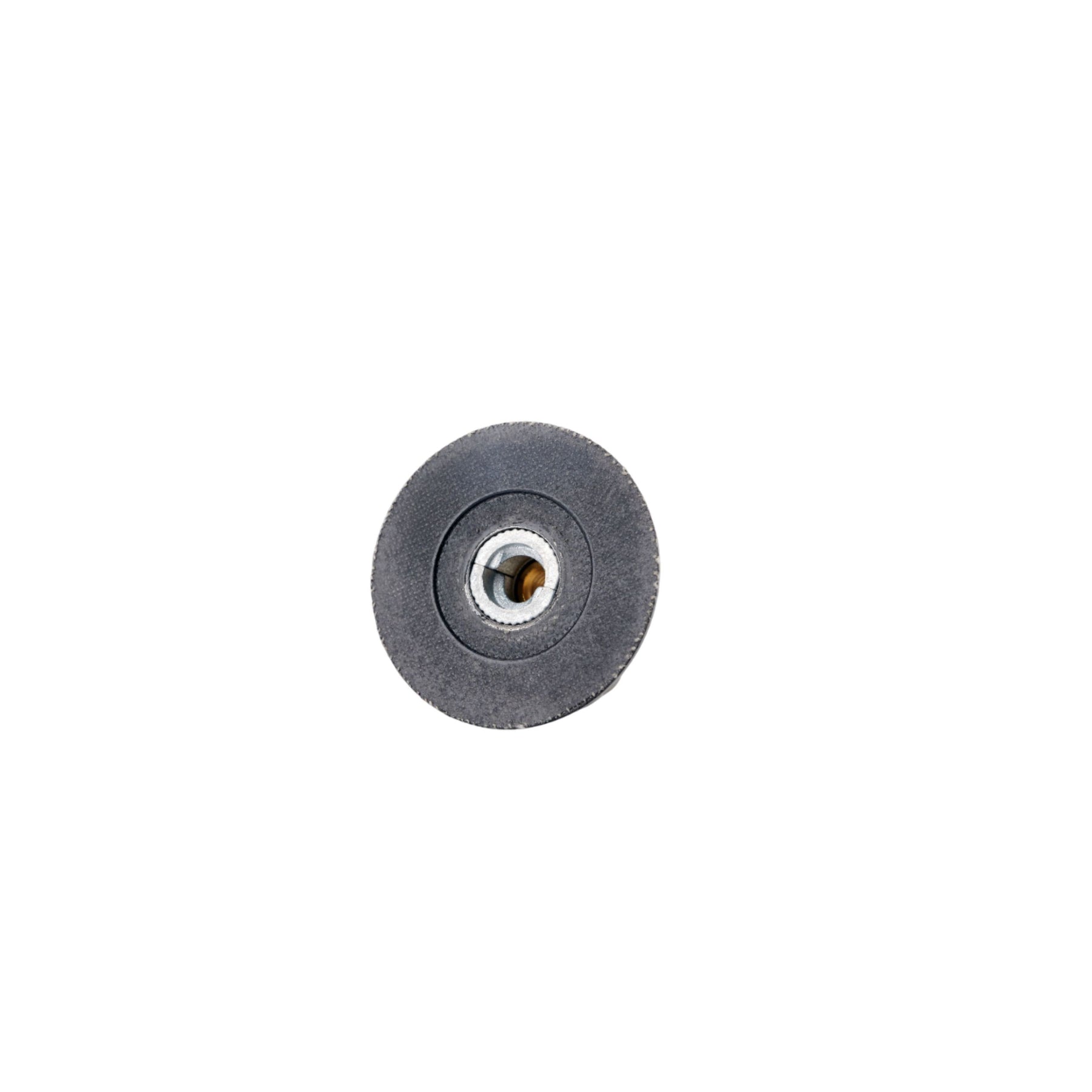 Vista superiore del platorello ShineMate Ø50 mm con superficie abrasiva e attacco Roll Lock, pensato per levigature di precisione su piccole superfici.