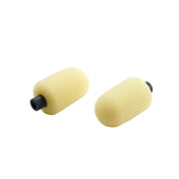 Coppia di tamponi SHINEMATE per lucidatura manuale, di forma cilindrica e realizzati in schiuma gialla, ideali per una finitura uniforme.