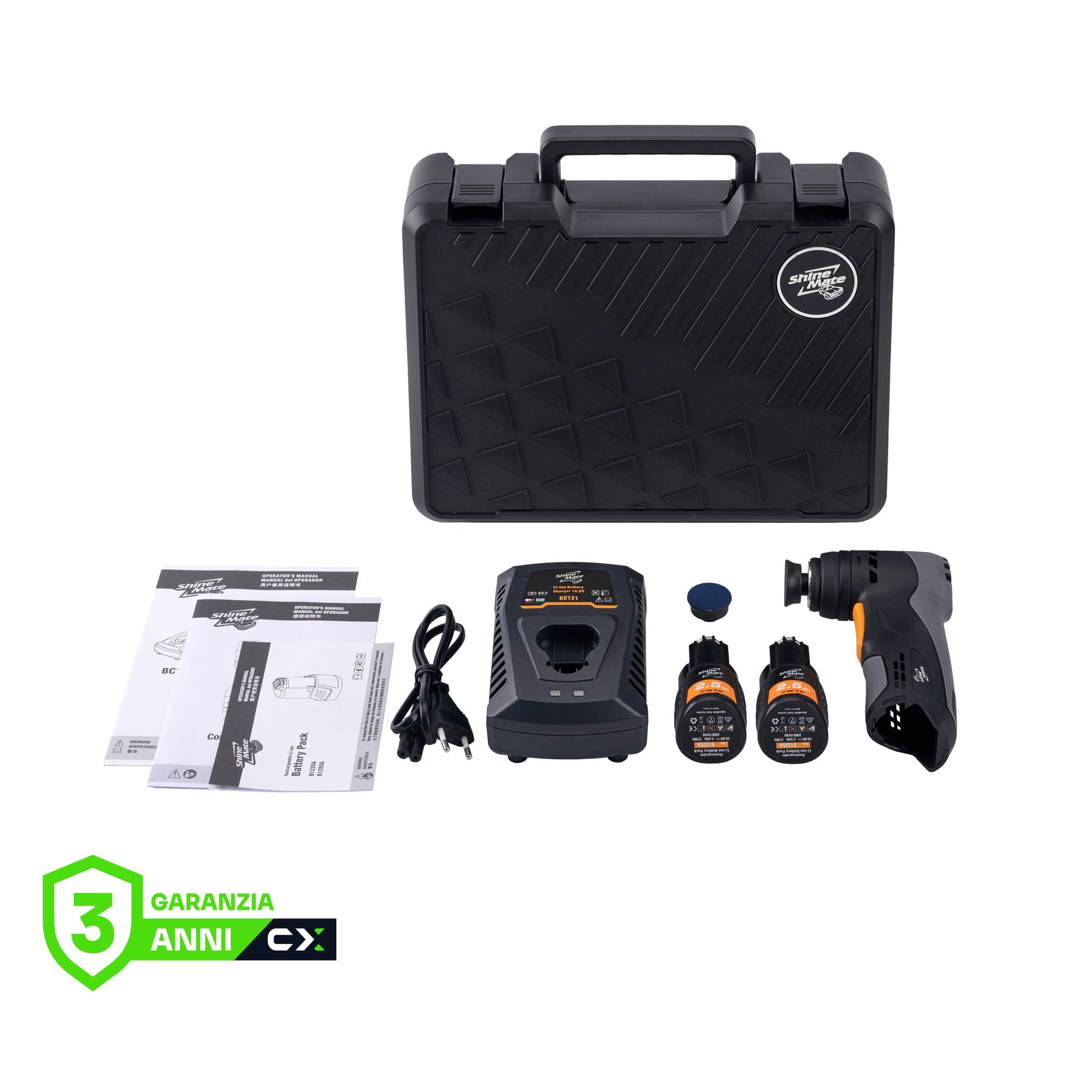 kit Mini levigatrice ShineMate EB200-1 con design compatto e alta precisione