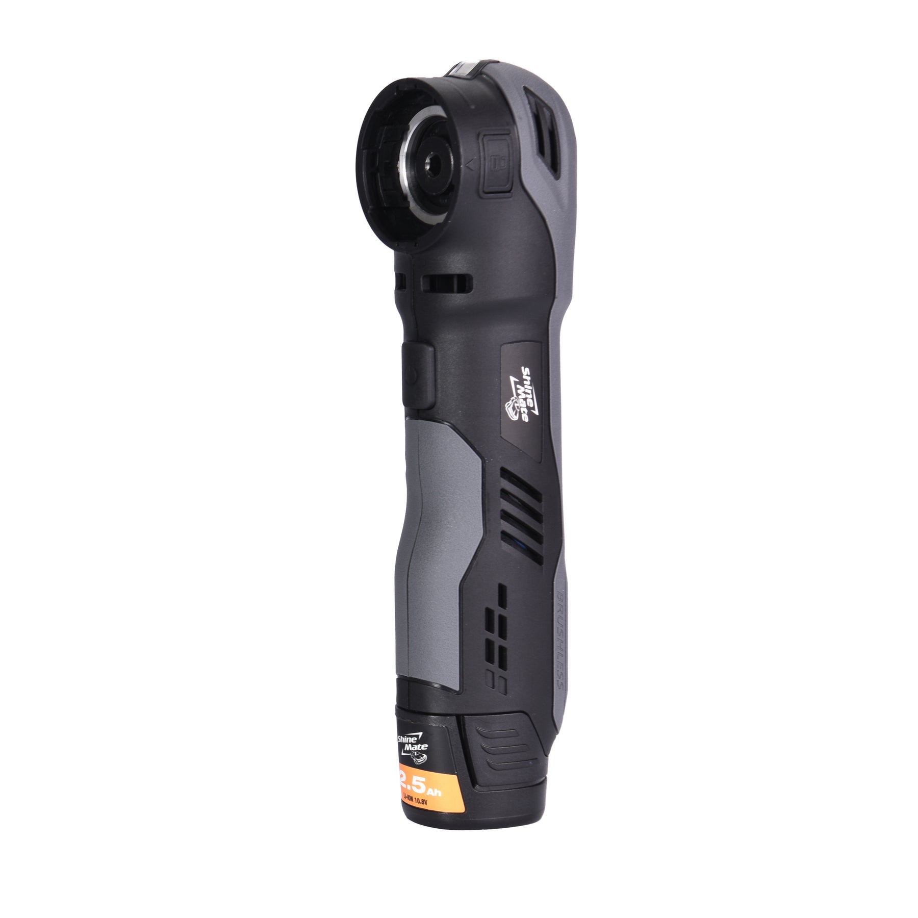 SHINEMATE EB210 Lucidatrice Rotativa Cordless vista laterale, ideale per ottenere una finitura professionale nei lavori di detailing auto.