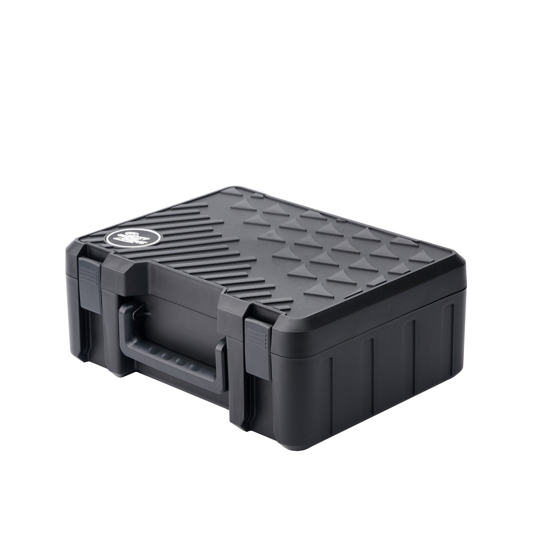 Valigia rigida antiurto SHINEMATE nera con maniglia robusta, ideale per proteggere strumenti e attrezzature durante il trasporto.