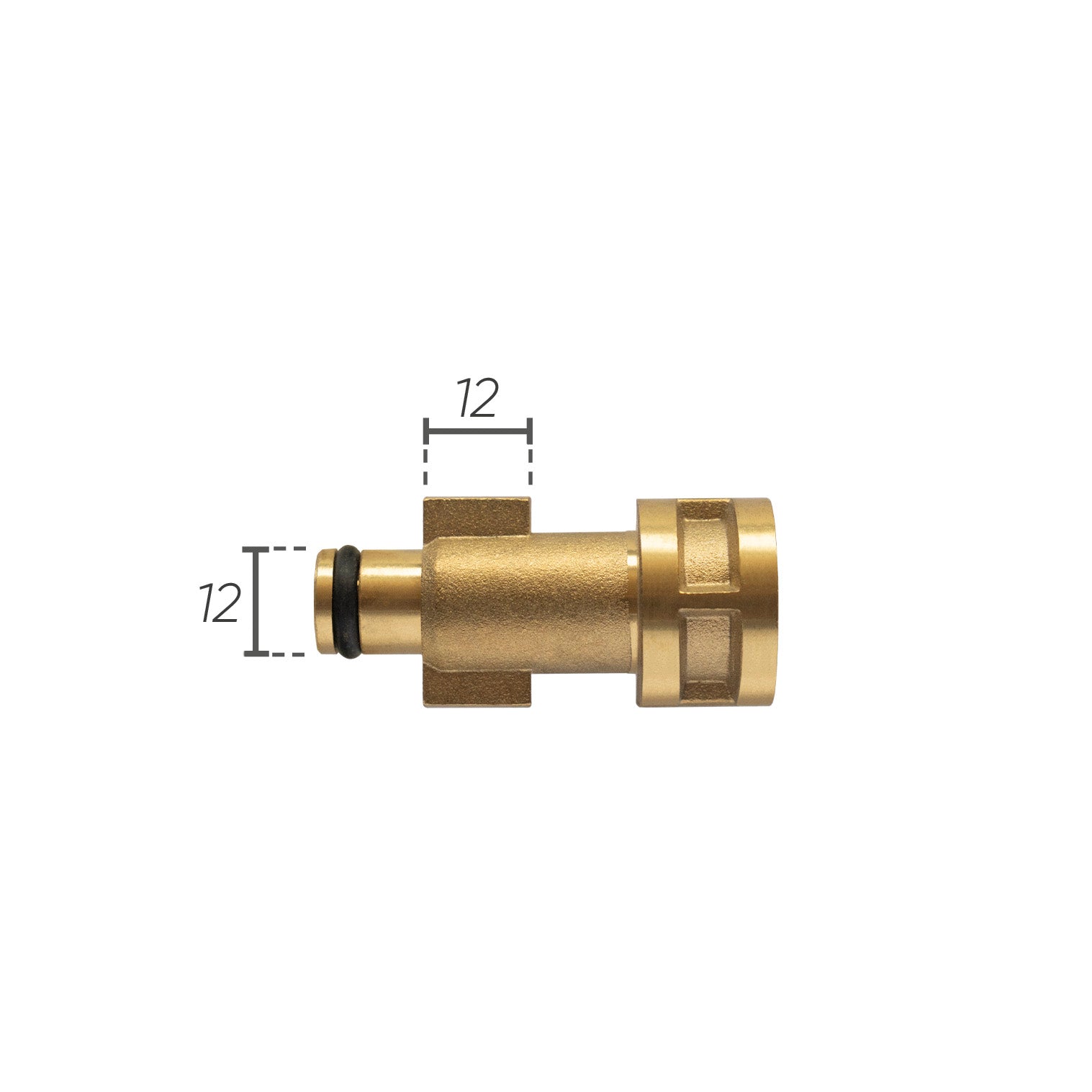 Adattatore a baionetta IDROBASE in ottone con O-ring G1/4F, compatibile con FAIP Bosch Portotecnica, perfetto per connessioni rapide e sicure nelle attrezzature professionali.