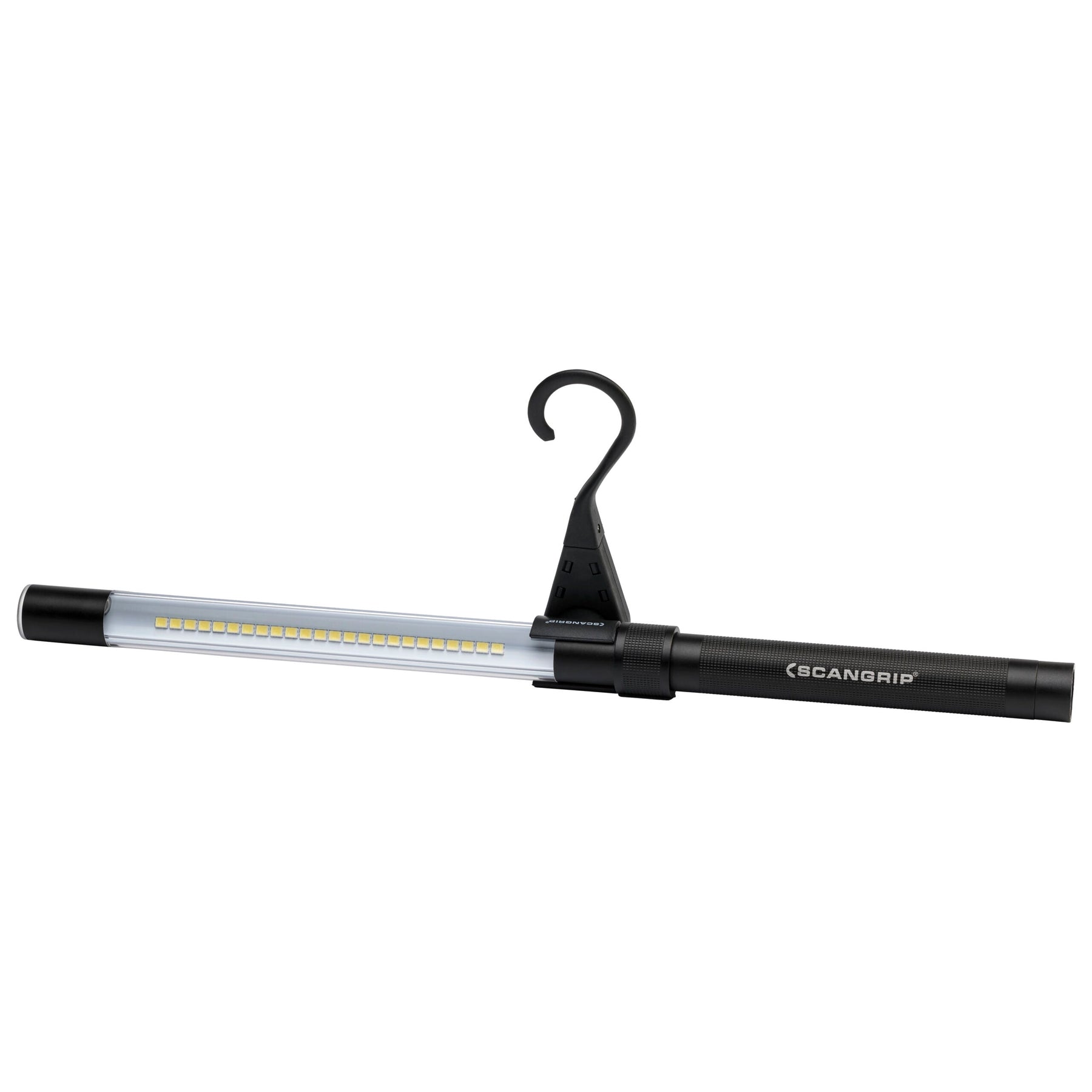 SCANGRIP Line Light C+R utilizzata per illuminare un'area di lavoro durante il detailing auto. stand