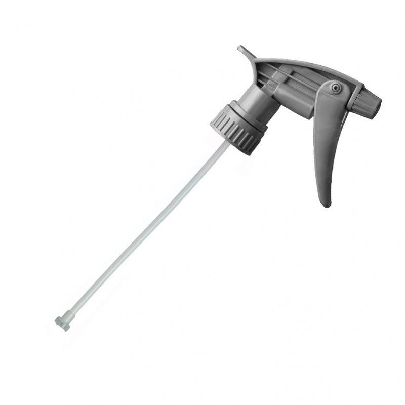 Spruzzino Tolco 320CR grigio con tubo lungo, progettata per resistere ai prodotti chimici, ideale per applicazioni professionali.
