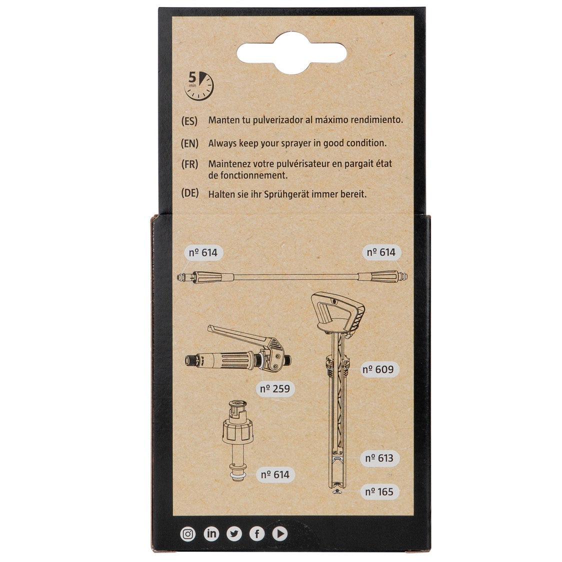 Kit manutenzione IK Multi e Multi Pro 6, 9, 12, ideale per mantenere i nebulizzatori in condizioni ottimali per prestazioni elevate. scatola retro
