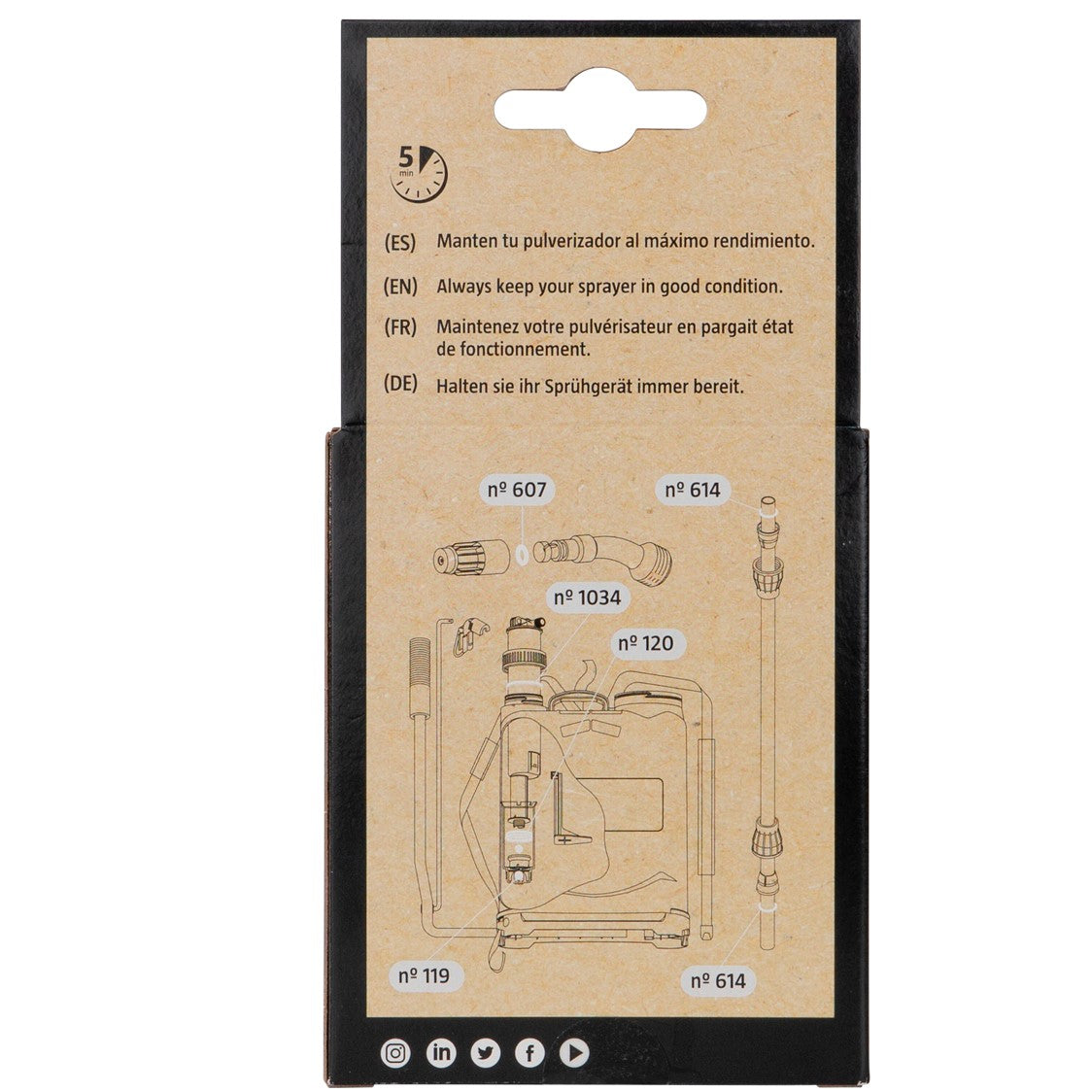 Kit manutenzione IK Multi 12 BS, ideale per mantenere i nebulizzatori in condizioni ottimali per prestazioni elevate. scatola retro