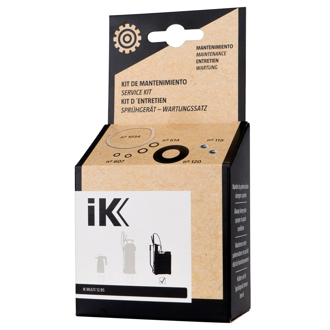 Kit manutenzione IK Multi 12 BS, ideale per mantenere i nebulizzatori in condizioni ottimali per prestazioni elevate. fonte scatola