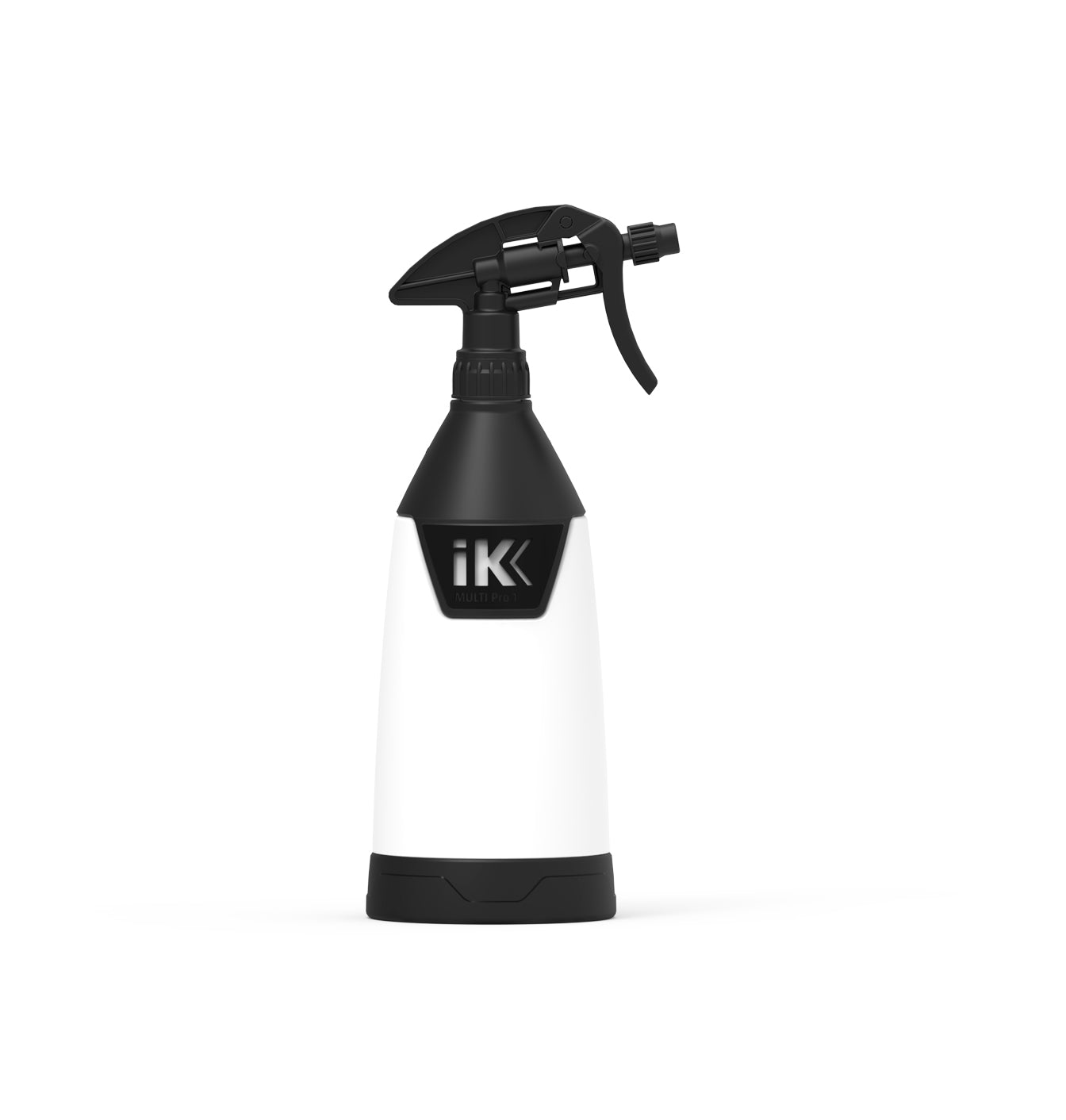 Spruzzatore iK Multi Pro 2 bianco e nero, ideale per applicazioni di pulizia e detailing, progettato per una distribuzione uniforme dei prodotti chimici, garantendo un utilizzo efficiente e professionale.