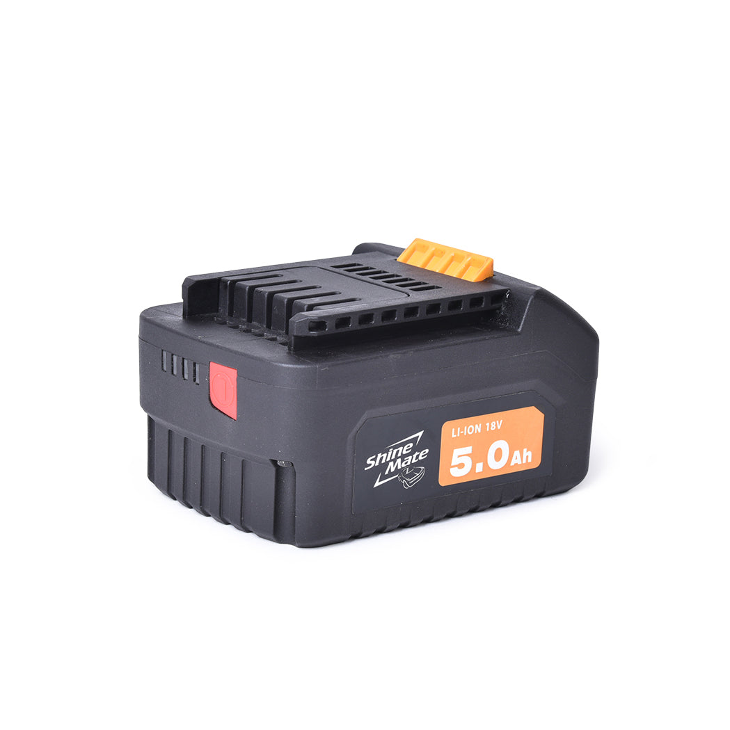 Batteria SHINEMATE 5,0 Ah per lucidatrici cordless, fornendo energia affidabile e duratura per lavori di detailing auto.