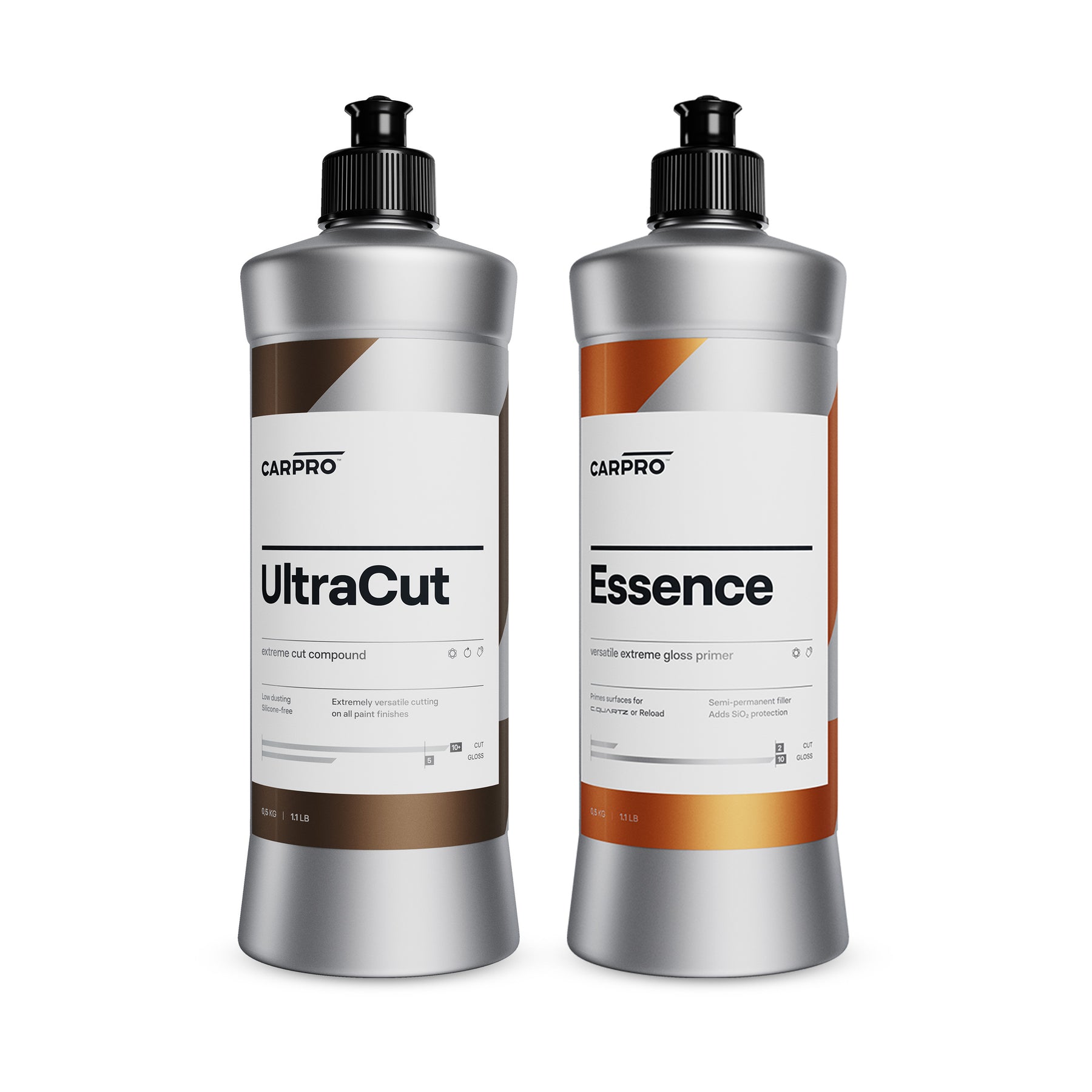 Kit CARPRO per lucidatura auto con Ultracut e Essence, ideale per una finitura professionale e una protezione avanzata.