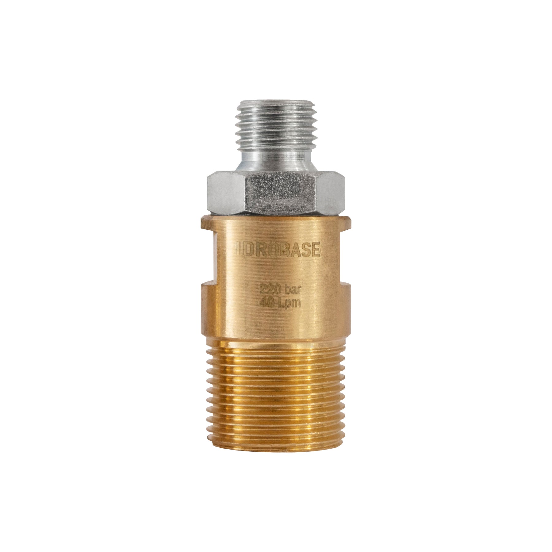 IDROBASE nipplo in ottone M22x1,5F - 1/4 lungo G1/aM per connessioni sicure nel detailing auto.