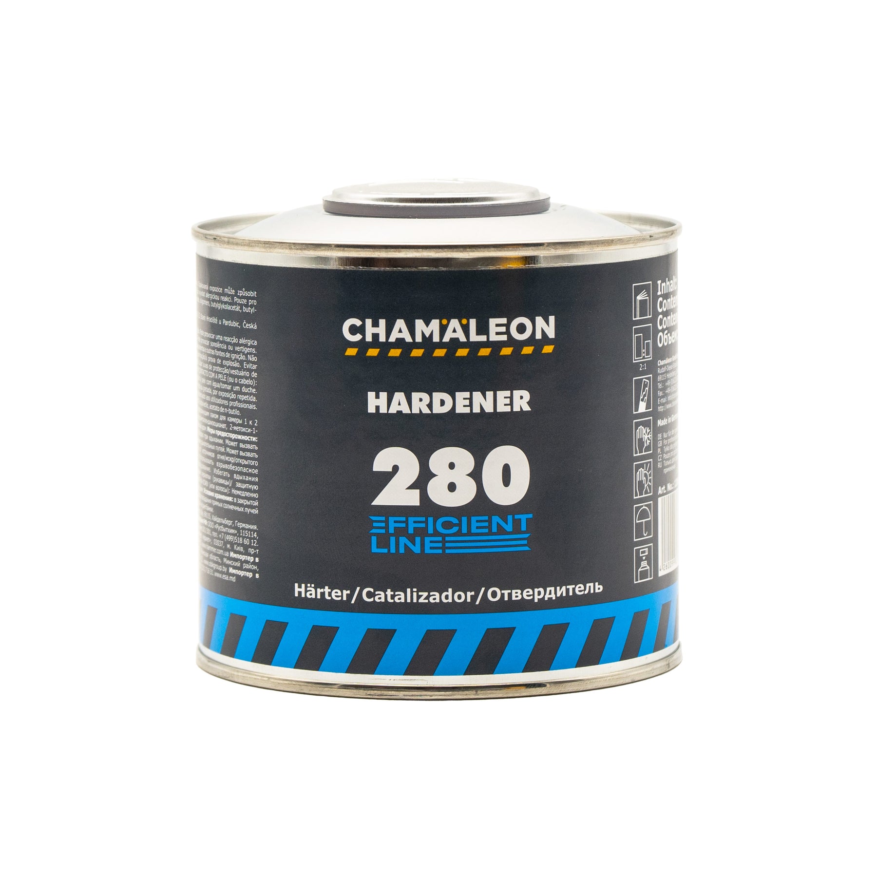 Chamaleon HS Hardener for 180 Clear Coat, catalizzatore per trasparenti per una finitura resistente su superfici verniciate.