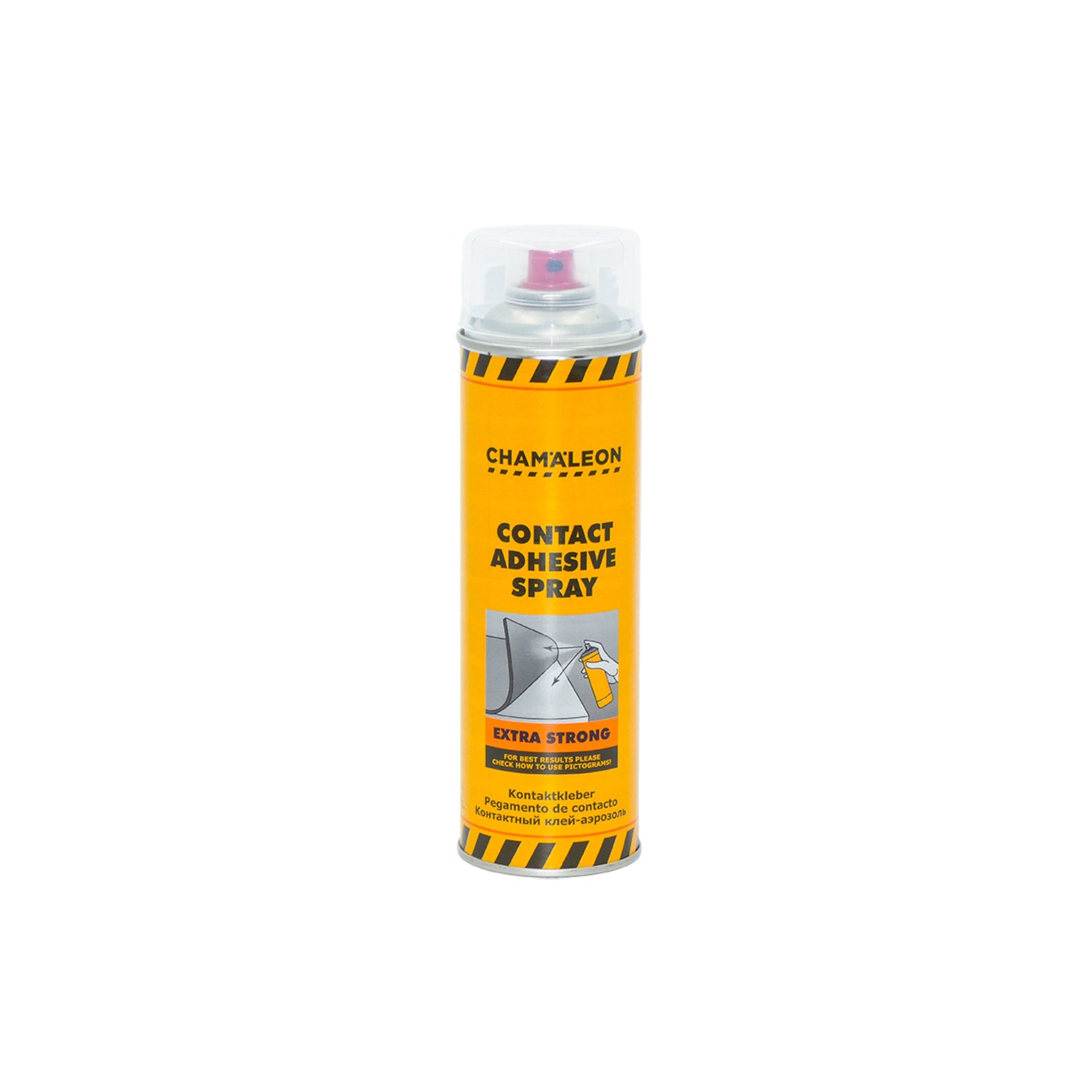 Chamaleon Aerosol Contact Adhesive Extra Strong, adesivo spray super resistente per fissaggi duraturi su varie superfici.
