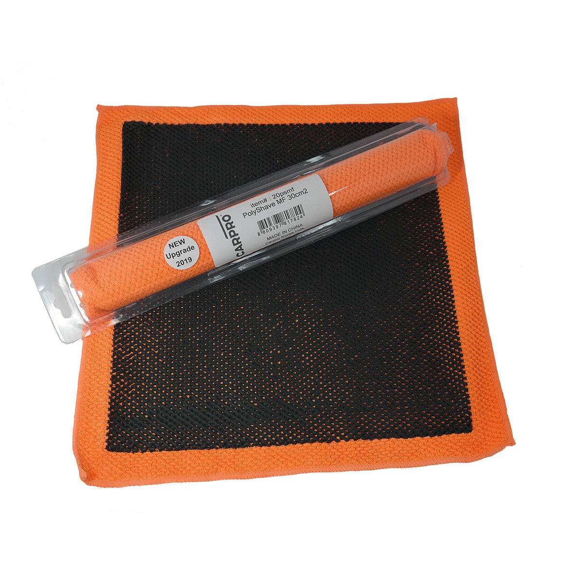 CARPRO PolyShave Microfibra per decontaminazione auto, su sfondo bianco.