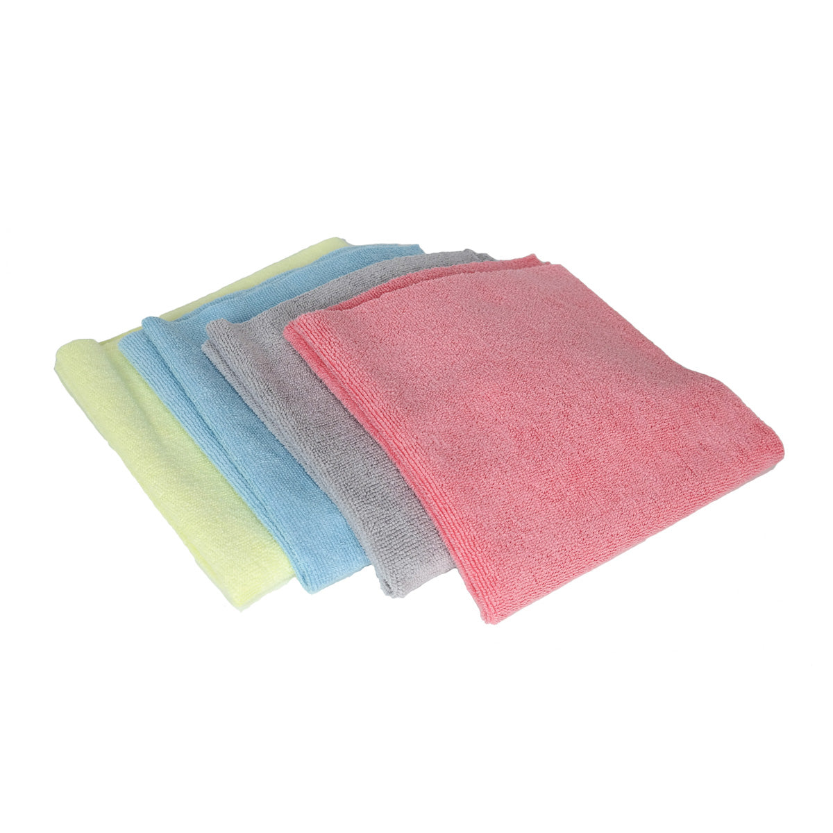 Set di panni in microfibra CARPRO 2Face Lite in vari colori (giallo, azzurro, grigio, rosa), ideali per una pulizia delicata e profonda del veicolo, perfetti per detailers professionisti.