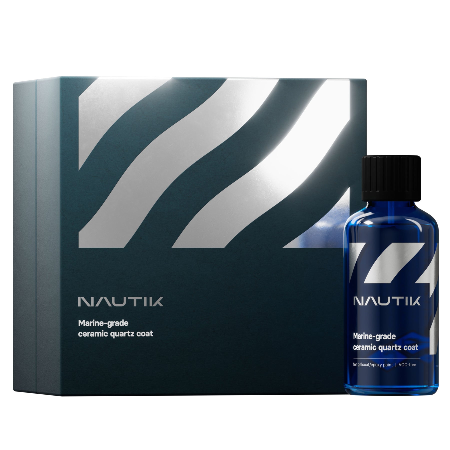 CARPRO Nautik Marine Coat, confezione con flacone blu di rivestimento ceramico per imbarcazioni, panno applicatore e spugna arancione, per proteggere contro agenti atmosferici e corrosione.