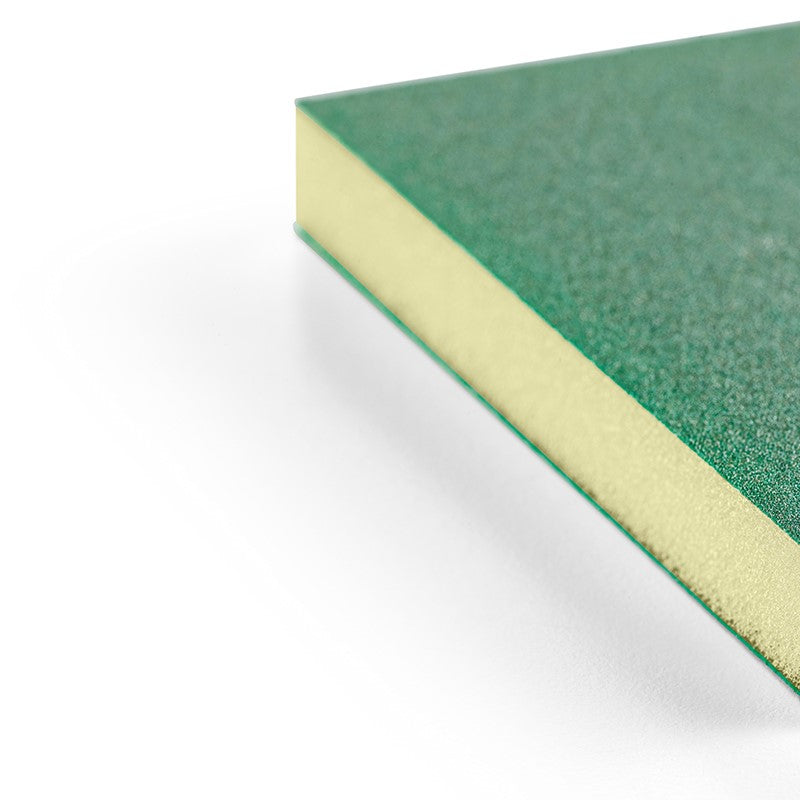 Spugne abrasive a doppia faccia Q1 per levigatura di superfici complesse, ideali per lavori di precisione.