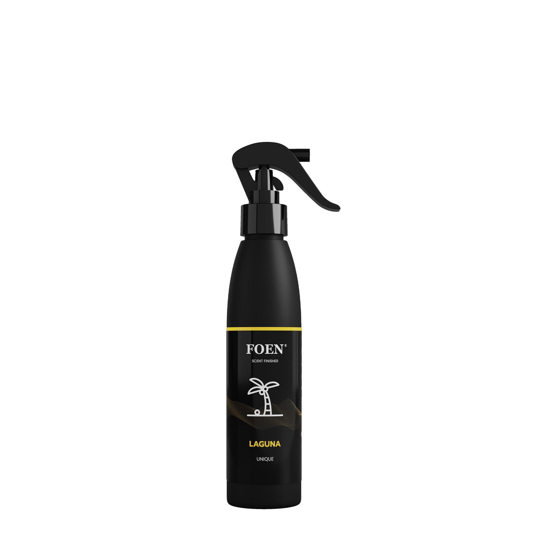 Bottiglia di FOEN Laguna Profumo Spray, deodorante auto con fragranza esotica e marina, ideale per rinfrescare e profumare l'interno del veicolo.