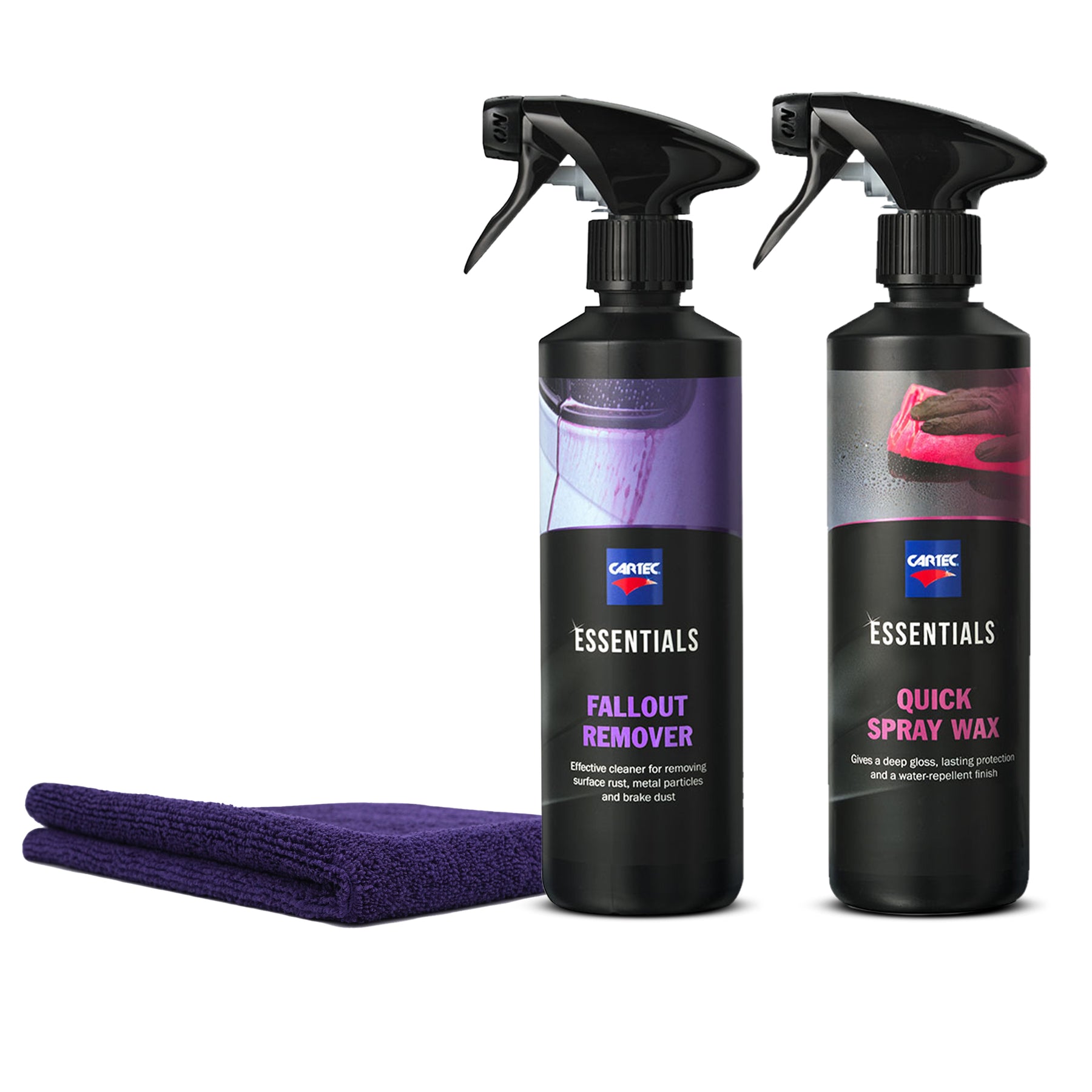 Kit Decontaminazione e Protezione CARTEC Essentials, set completo per pulizia e protezione del veicolo.