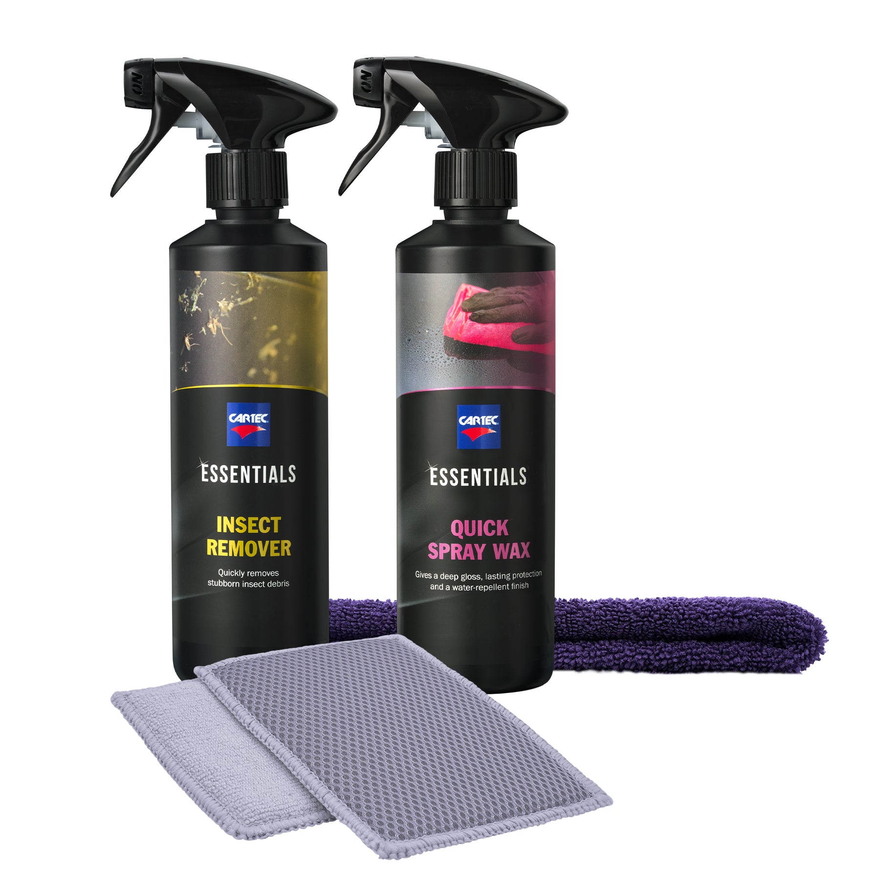Kit Moscerini Full CARTEC, set completo per la rimozione efficace dei moscerini dalla carrozzeria del veicolo.