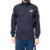 Felpa cardigan CARTEC indossata da un detailer professionista.