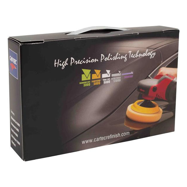 Kit promozionale CARTEC Refinish Line per lucidatura e protezione auto, completo di prodotti professionali per risultati eccellenti.