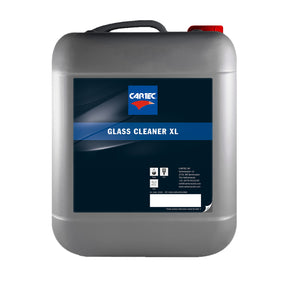 Tanica di detergente per vetri CARTEC Glass Cleaner XL con liquido blu e tappo blu.