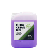 Tanica di Mega Clean Bio, pulitore probiotico multiuso, ideale per una pulizia ecologica ed efficace.