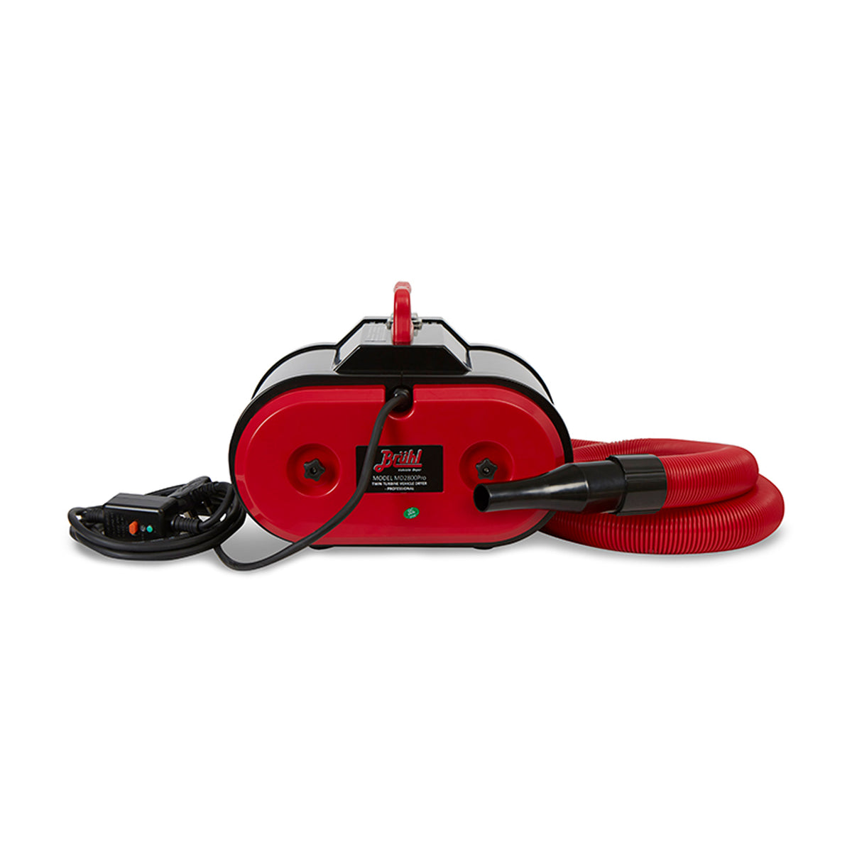 Brühl Dryer MD2800 PRO con doppia turbina, tubo estensibile rosso e ugello nero, per asciugatura efficace e veloce di veicoli grandi