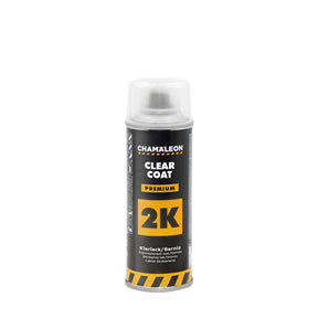 Chamaleon Aerosol 2K Clear Coat Premium, vernice trasparente spray per finiture professionali e resistenti su varie superfici.
