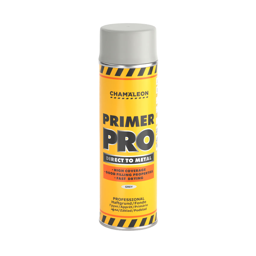 Chamäleon Primer Pro aerosol, primer spray professionale ad alta copertura per metallo, con ottime proprietà riempitive e asciugatura rapida