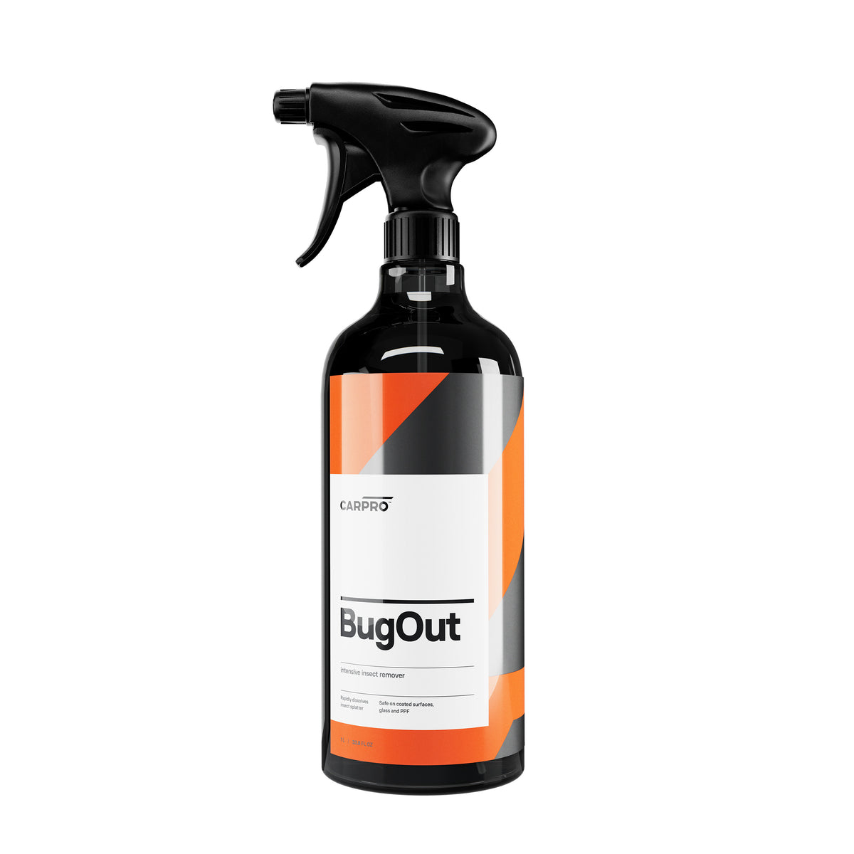 Flacone di detergente CARPRO Bug Out con erogatore spray, progettato per rimuovere rapidamente e in modo efficace i residui di insetti dalla carrozzeria del veicolo