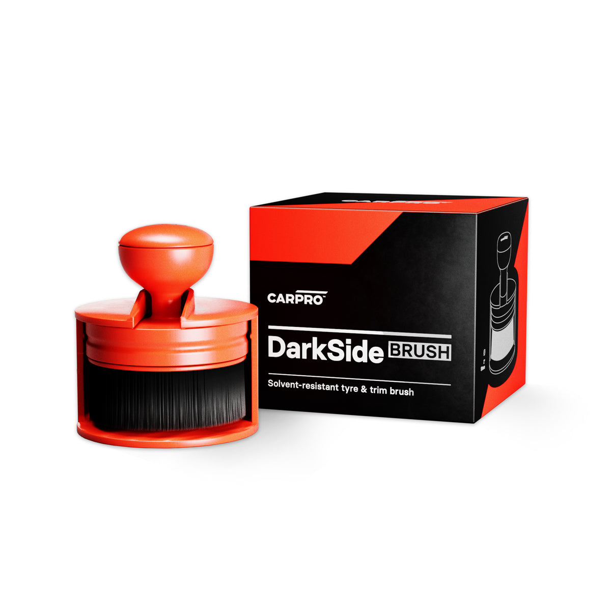 CARPRO DarkSide Brush con scatola, pennello resistente ai solventi per la pulizia di pneumatici e rifiniture automobilistiche.