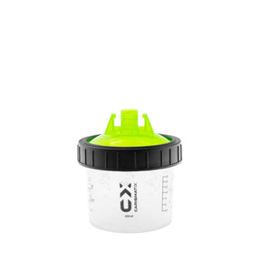 Tazza CARISMATIX Paint Spray Cup da 200ml con coperchio verde e scala graduata per miscelazione vernici