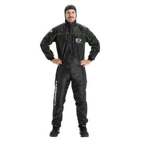 Tuta CARISMATIX Spray Overall Carbon antistatica nera con cappuccio integrato per verniciatura professionale