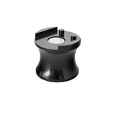 Vista frontale del supporto Carismatix XBLADE Holder nero con base ergonomica e inserto magnetico per fissaggio sicuro della lametta.