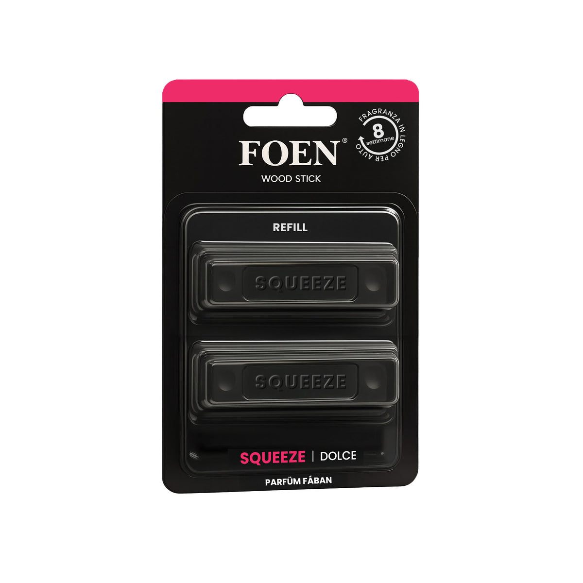 Ricarica FOEN Wood Stick Squeeze Dolce, profumo in legno per auto con fragranza avvolgente, ideale per Detailers, durata 8 settimane