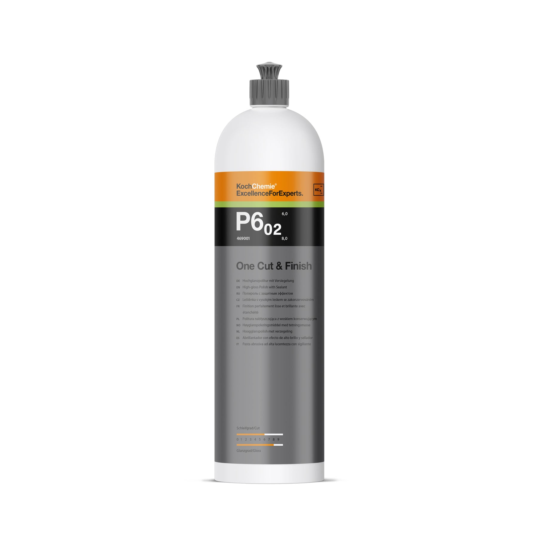bottiglia Koch-Chemie One Cut & Finish P6.02 polish one-step con potere abrasivo e finitura lucida sigillante per auto