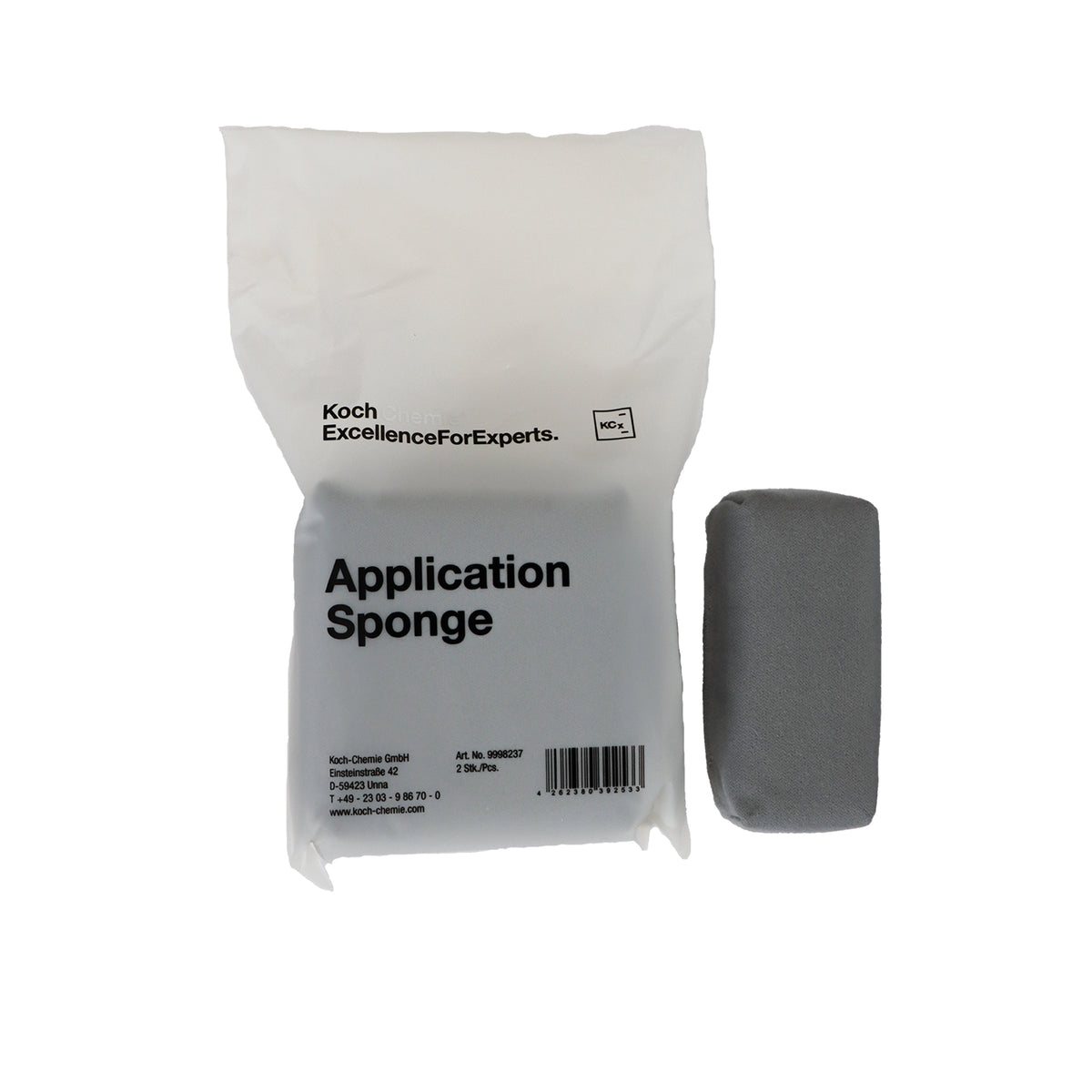 Set Koch-Chemie Applicator Sponge con due spugne in microfibra scamosciata per l’applicazione precisa di sigillanti e coating auto.