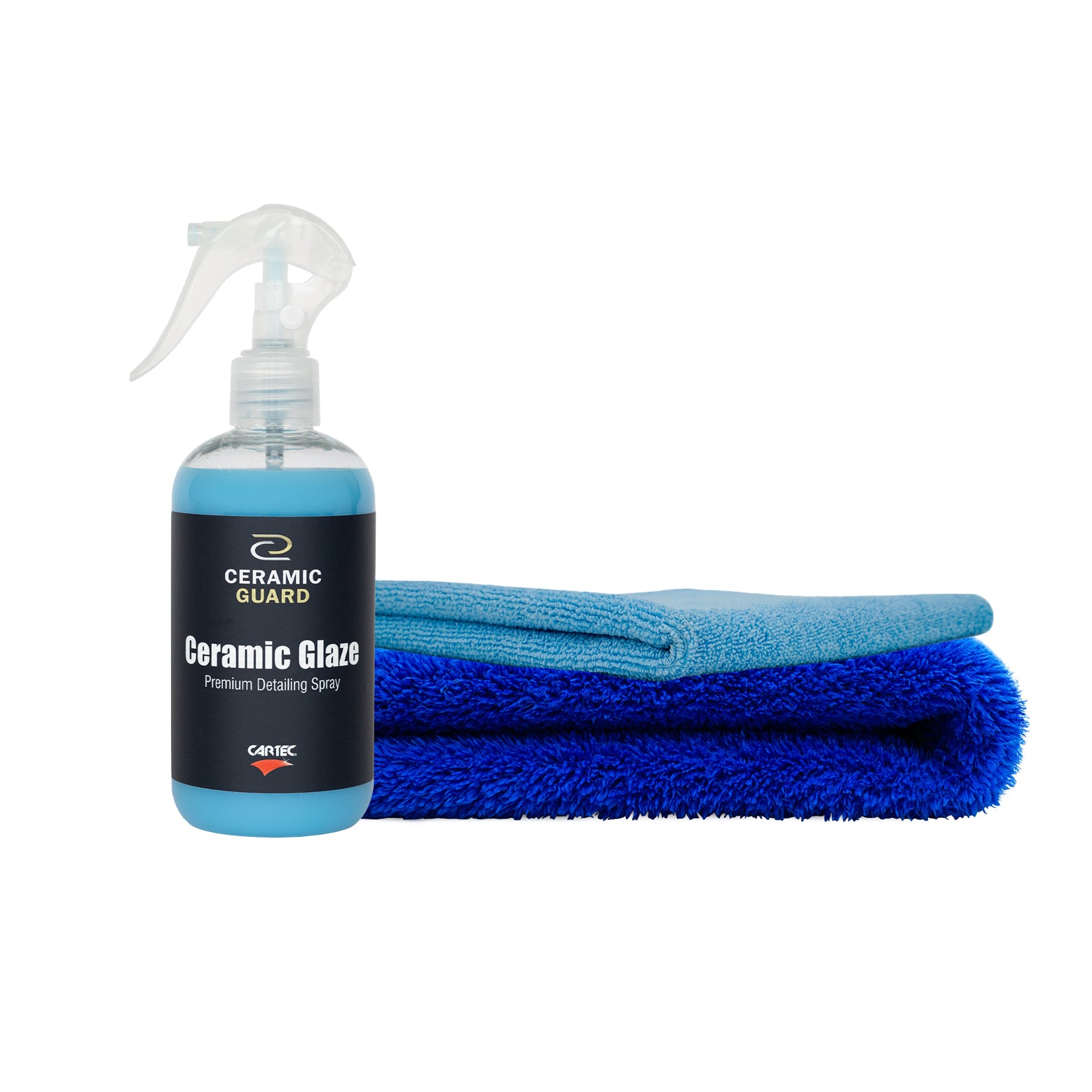 CARTEC Ceramic Glaze Kit con spray per lucidatura e due panni in microfibra per una finitura brillante e protettiva della carrozzeria