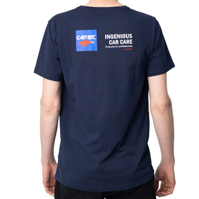 Retro T-shirt CARTEC blu navy con logo e scritta “Ingenious Car Care”